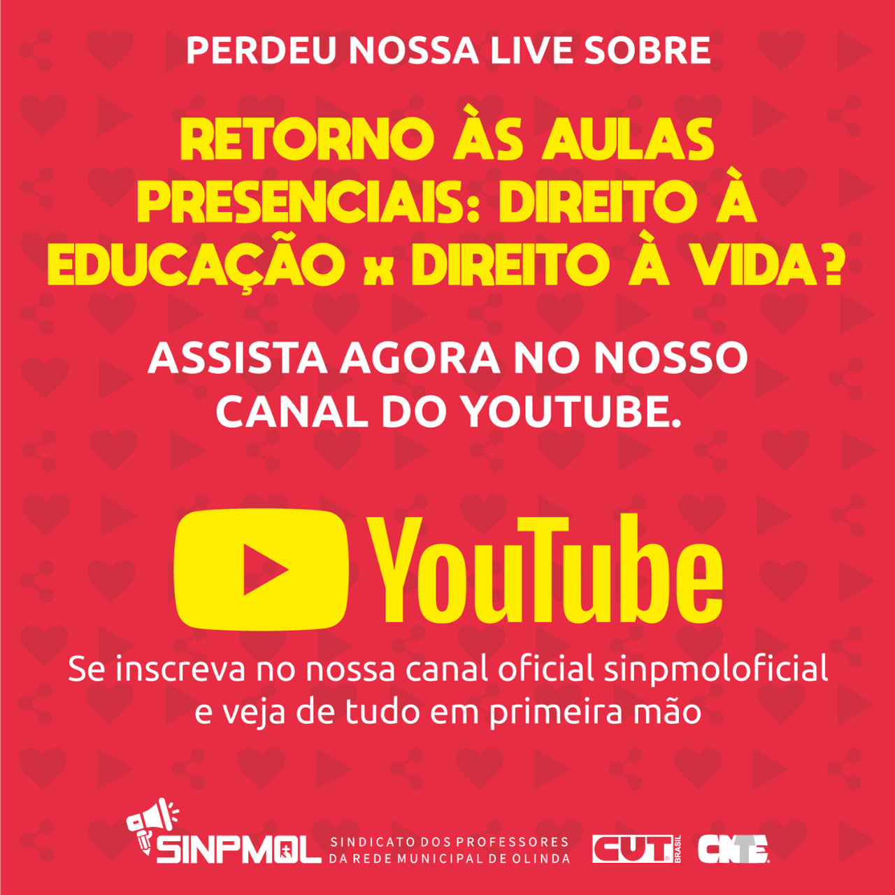 Perdeu nossa última live?