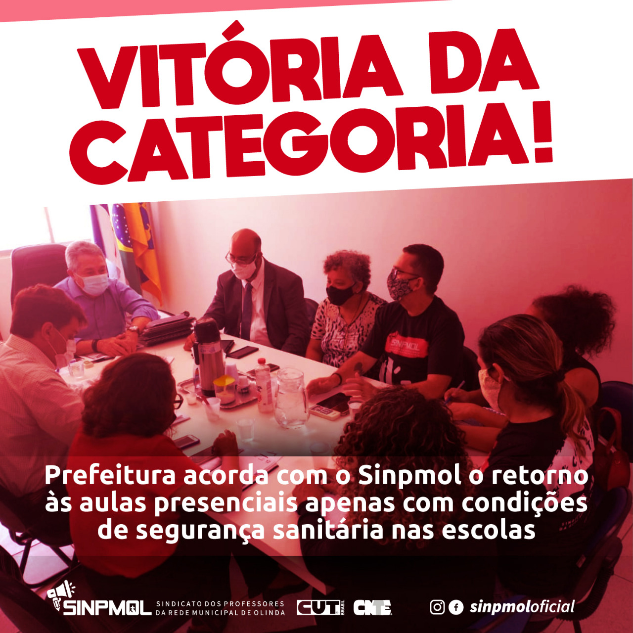 VITÓRIA DA CATEGORIA: PREFEITURA ACORDA COM O SINPMOL O RETORNO ÀS AULAS PRESENCIAIS APENAS COM CONDIÇÕES DE SEGURANÇA SANITÁRIA NAS ESCOLAS