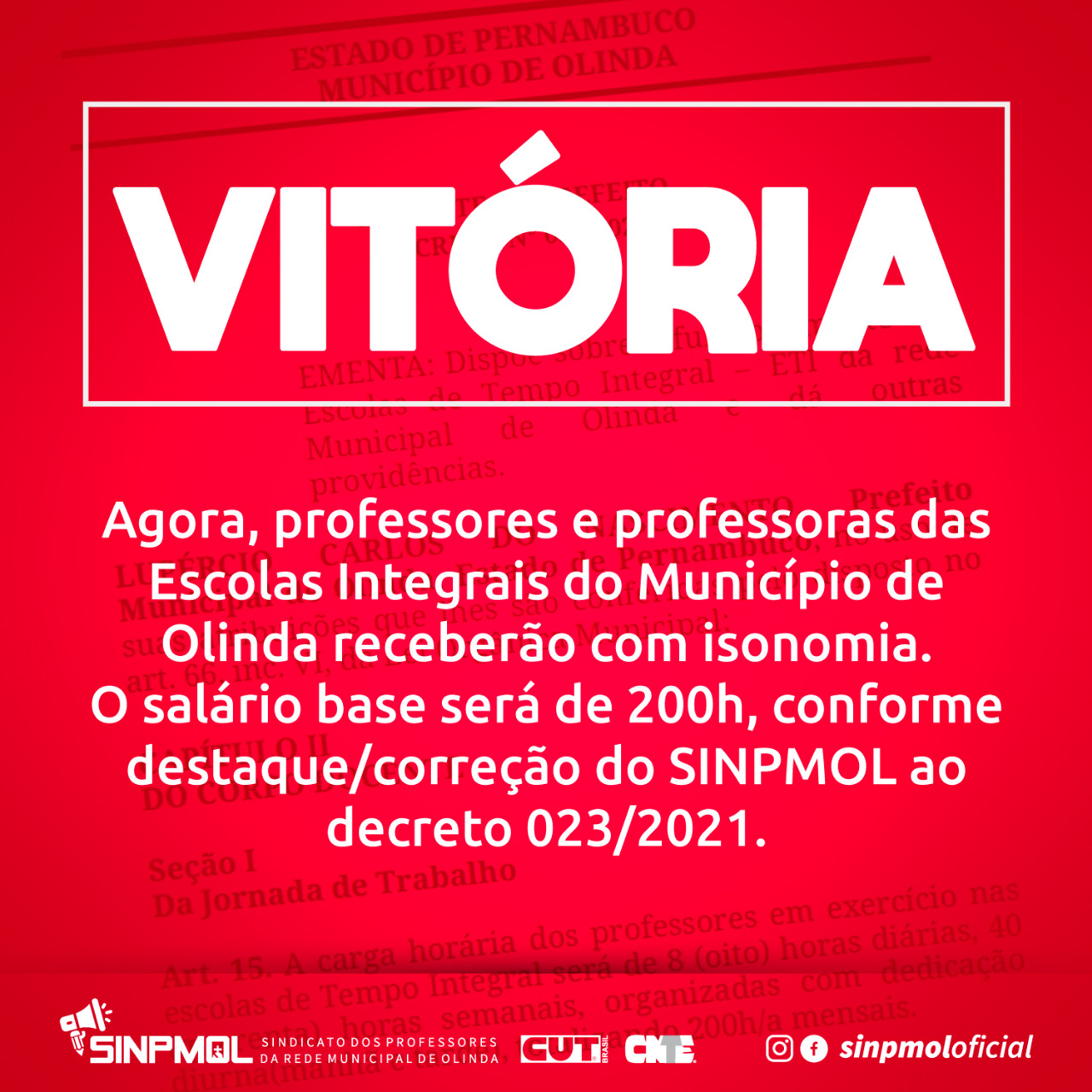 Pedido do SINPMOL por isonomia para professores e professoras das Escola Integrais é atendido