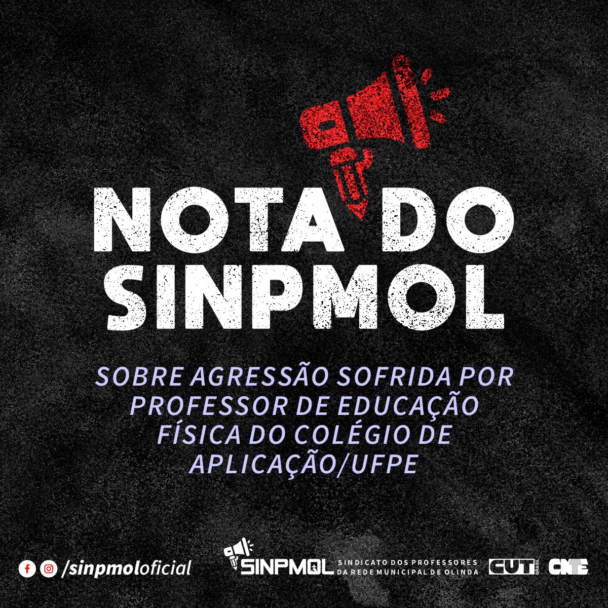 Nota do SINPMOL sobre agressão a professor de Educação Física