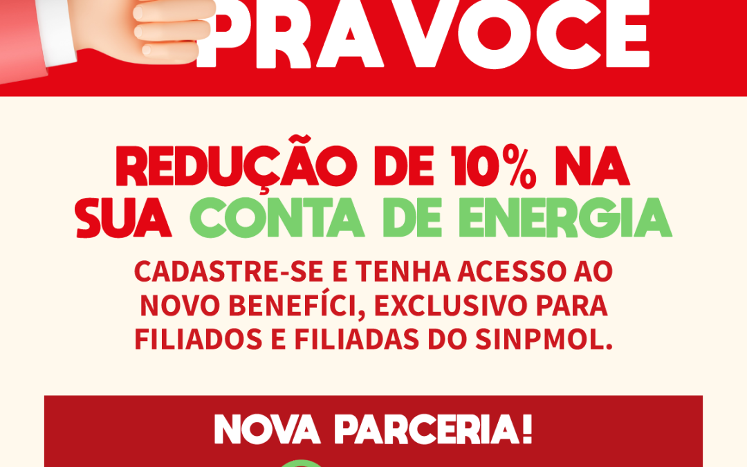 BENEFÍCIO: Desconto na conta de luz!