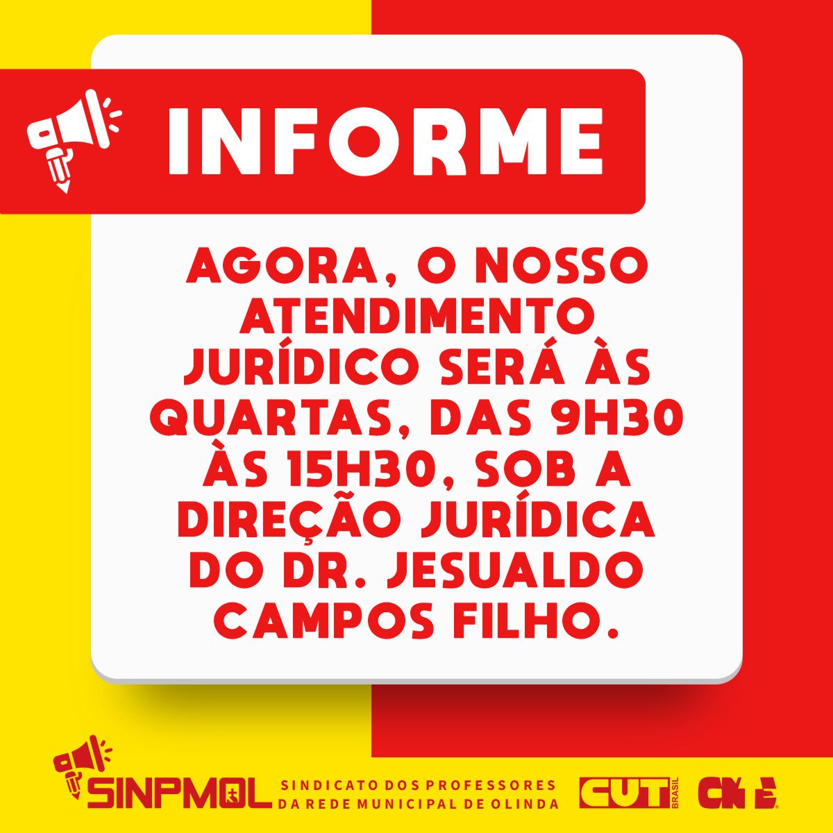 Novo horário de atendimento jurídico