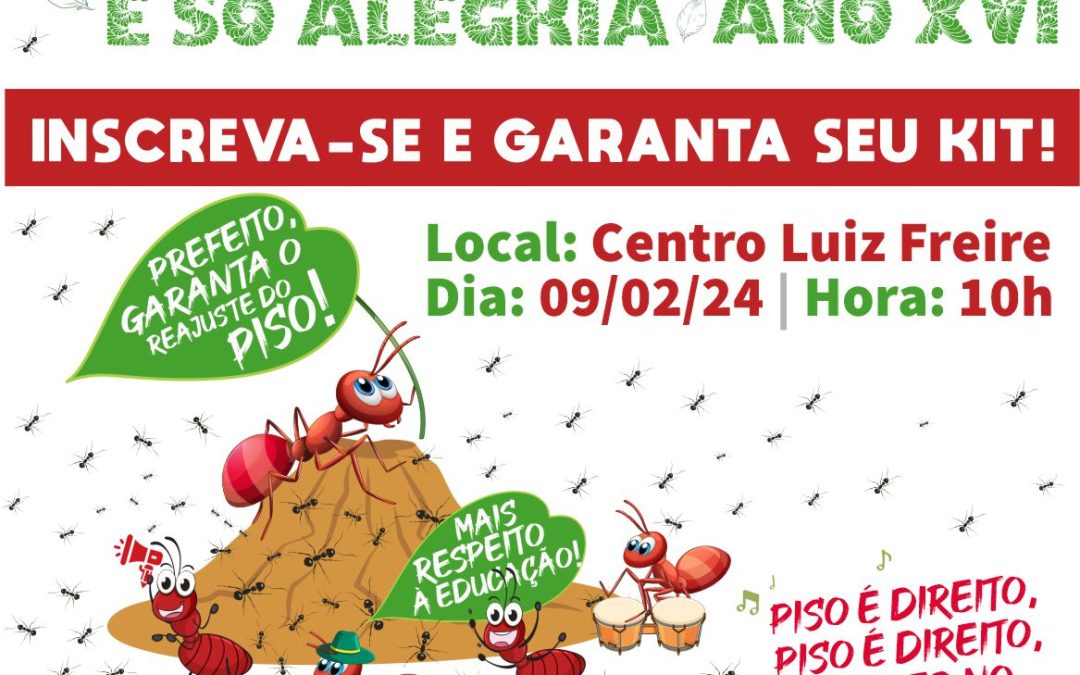 INSCRIÇÕES ABERTAS PARA O BLOCO DE CARNAVAL DO SINPMOL